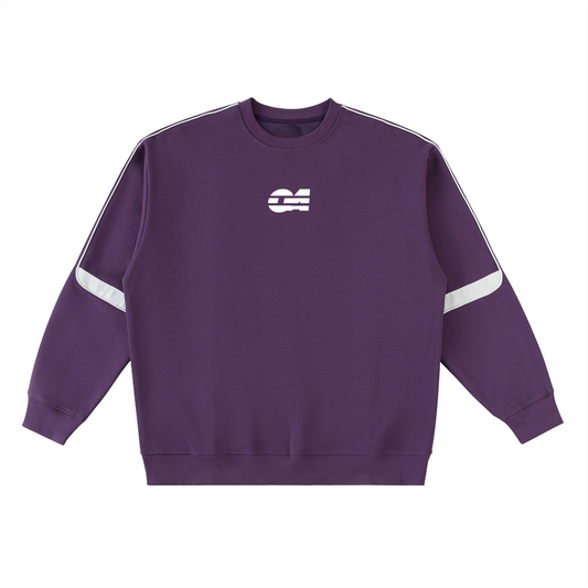Oversized 'OA' Crewneck Sweatshirt - Purple